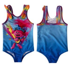 NWT Trolls Colorful Summer Stylish Baby Toddler Girl One-Piece Swimsuit Size 12M